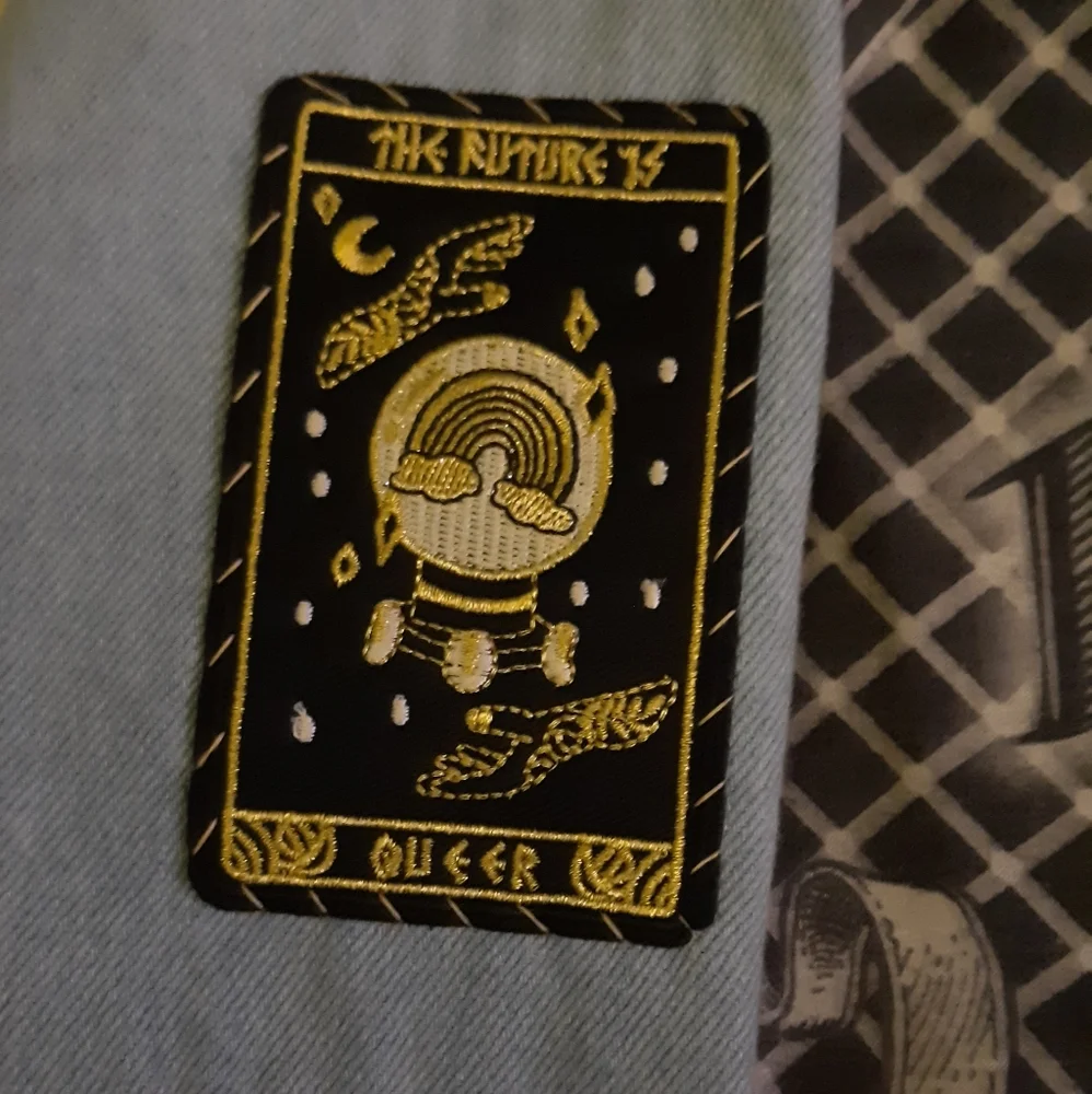 SOLD! LGBT illuminati denim custom jacket! Drops April 6th - Picture 4 of 16